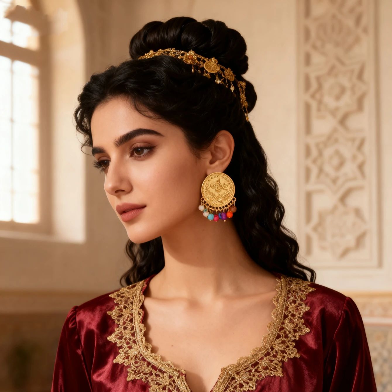 Ethnic Fashion Co In - Turkish coin earring gold plated kurdish