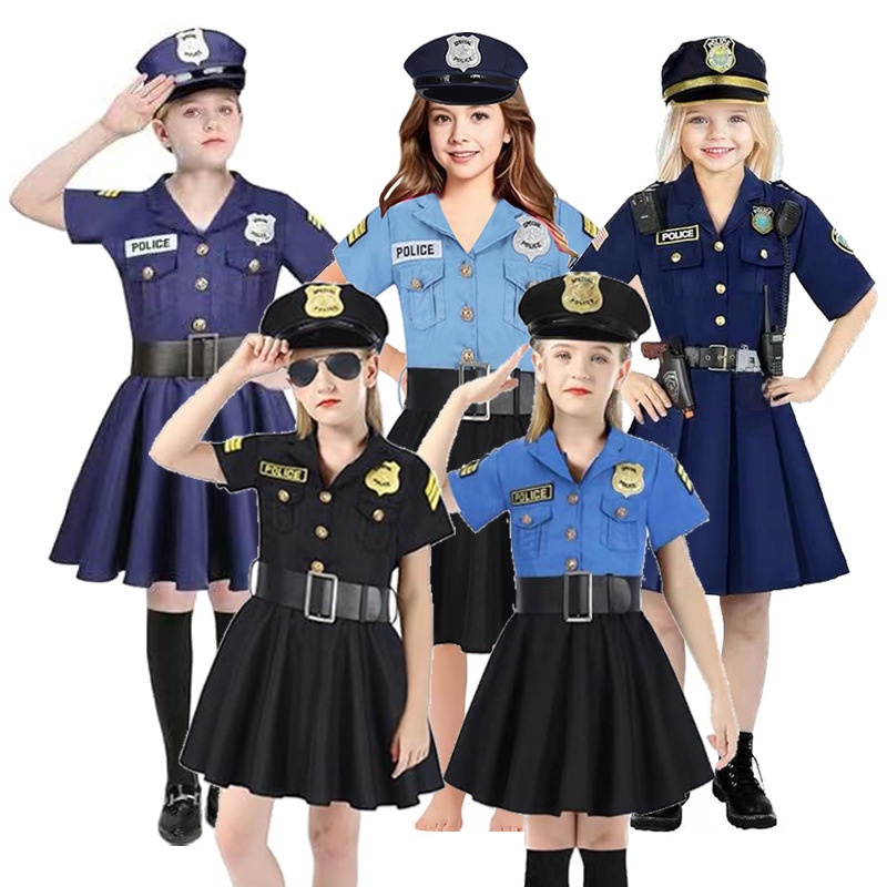 Ethnic Wear In Fashion - Halloween Children's Police Suit Girls' One-Piece