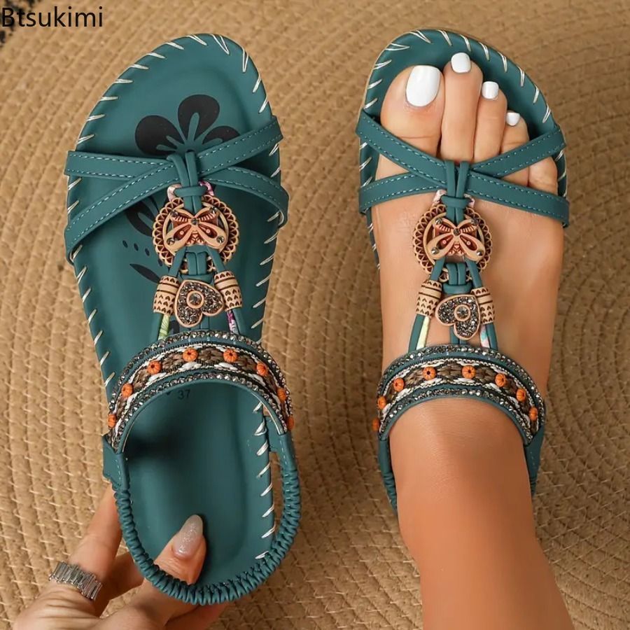 Ethnic Fashion For Ladies - Women Bohemian Sandals Outdoor Beach Dress