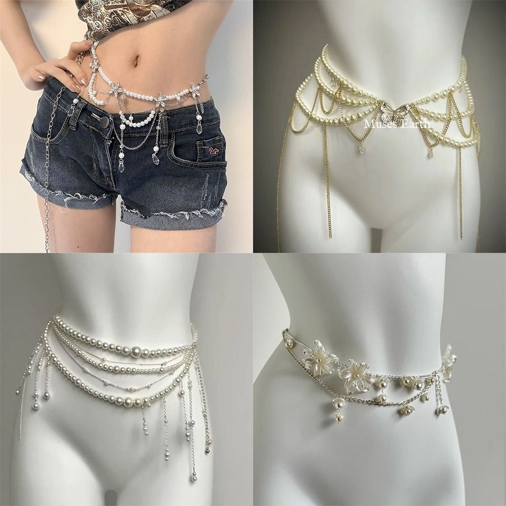 Ethnic Fashion Accessories - Fashion Elegant Pearl Waist Chains Waist