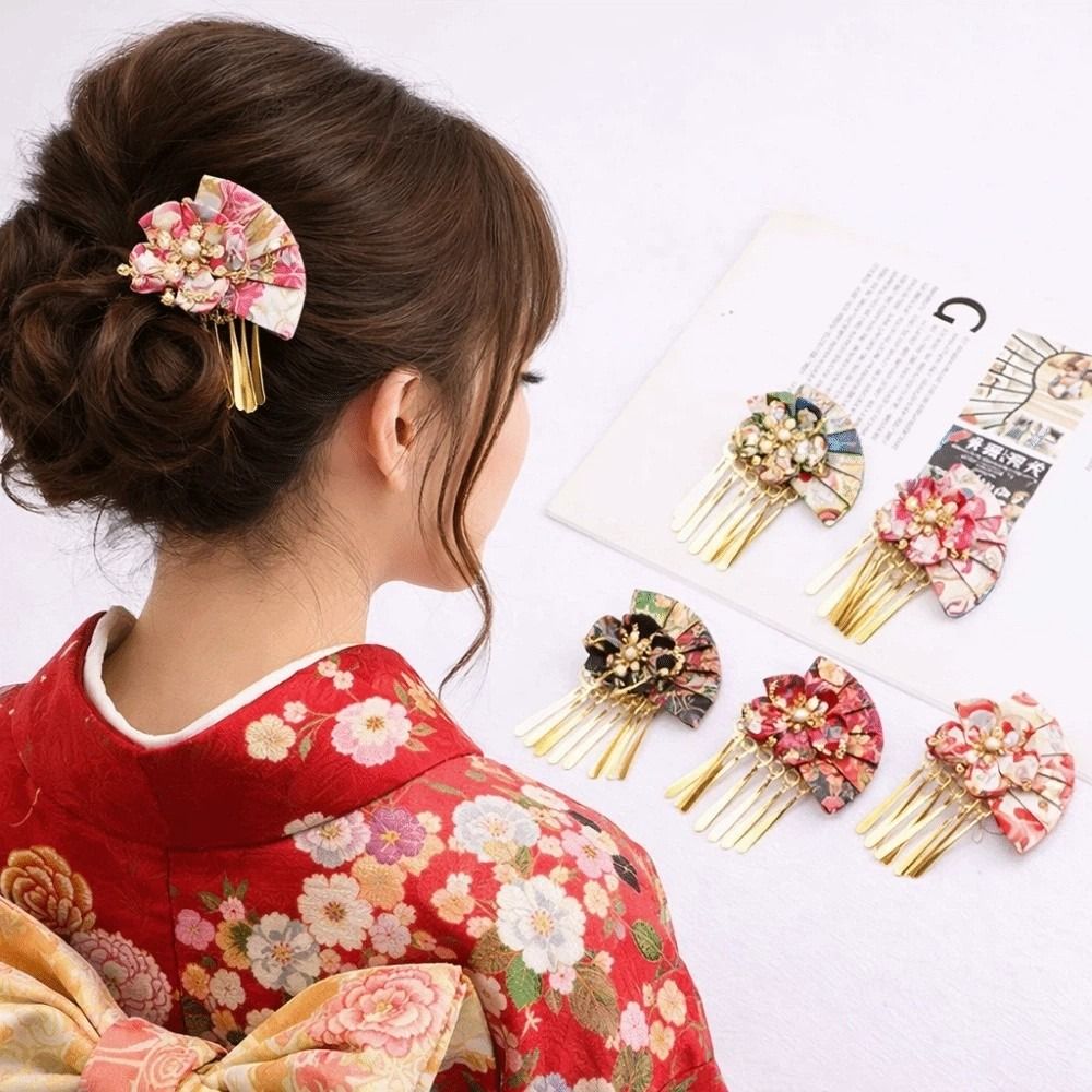 Women Hairpin Faux Pearl Flowe - Ethnic Gown 评论和价格