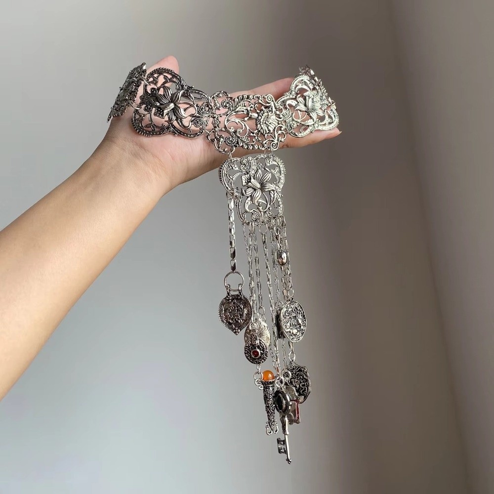 Retro Long Bohemian Necklace E - Y2K Ethnic Fashion 评论和价格