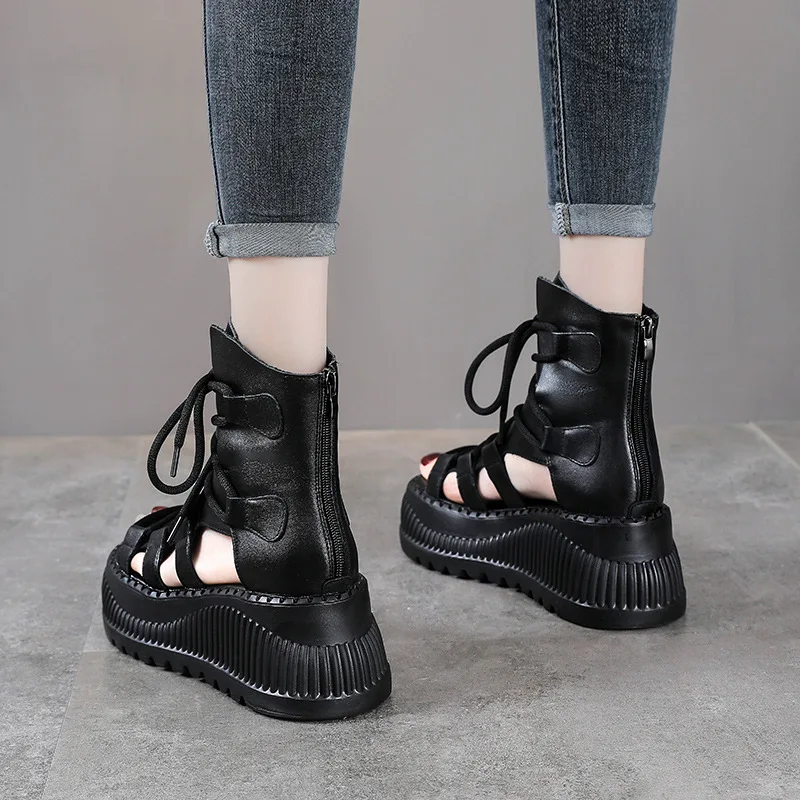 8CM Ethnic Cow Genuine Leather - Ethnic Fashion Style 评论和价格