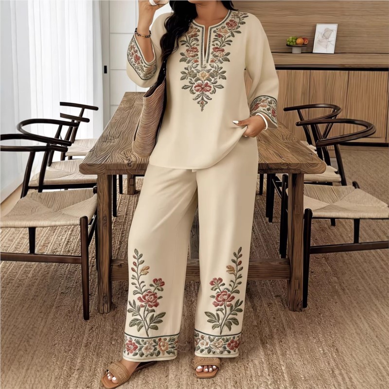 Fashion Retro Printed Long-sle - Ethnic Fashion For Ladies 评论和价格