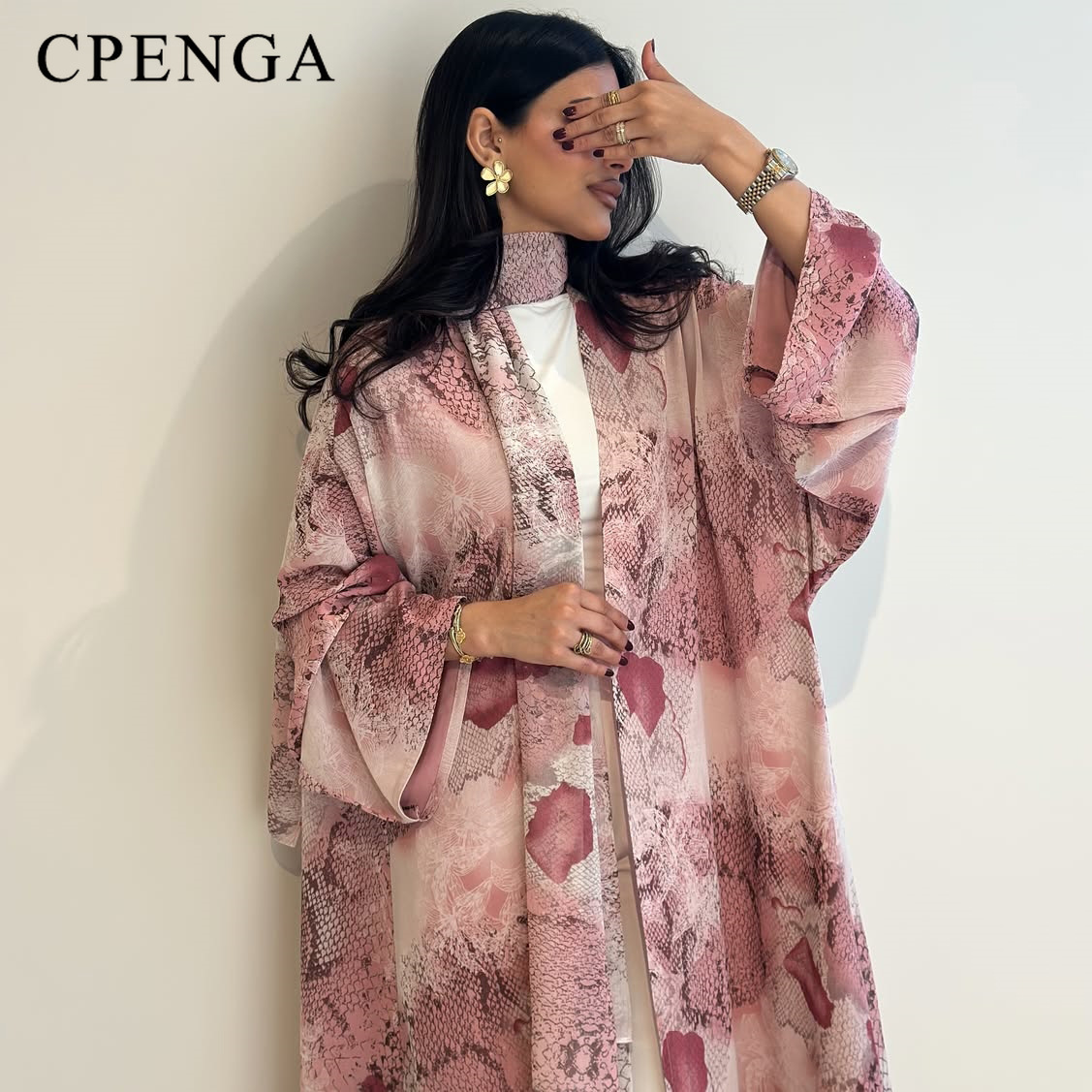 2026 Luxury Dubai Pink Print C - Abaya Modest Wear 评论和价格