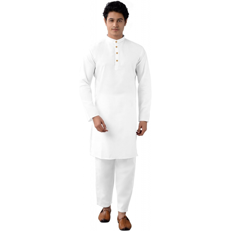 Men's Tunic Cotton Kurta Pajam - Kurta Men Cotton 评论和价格