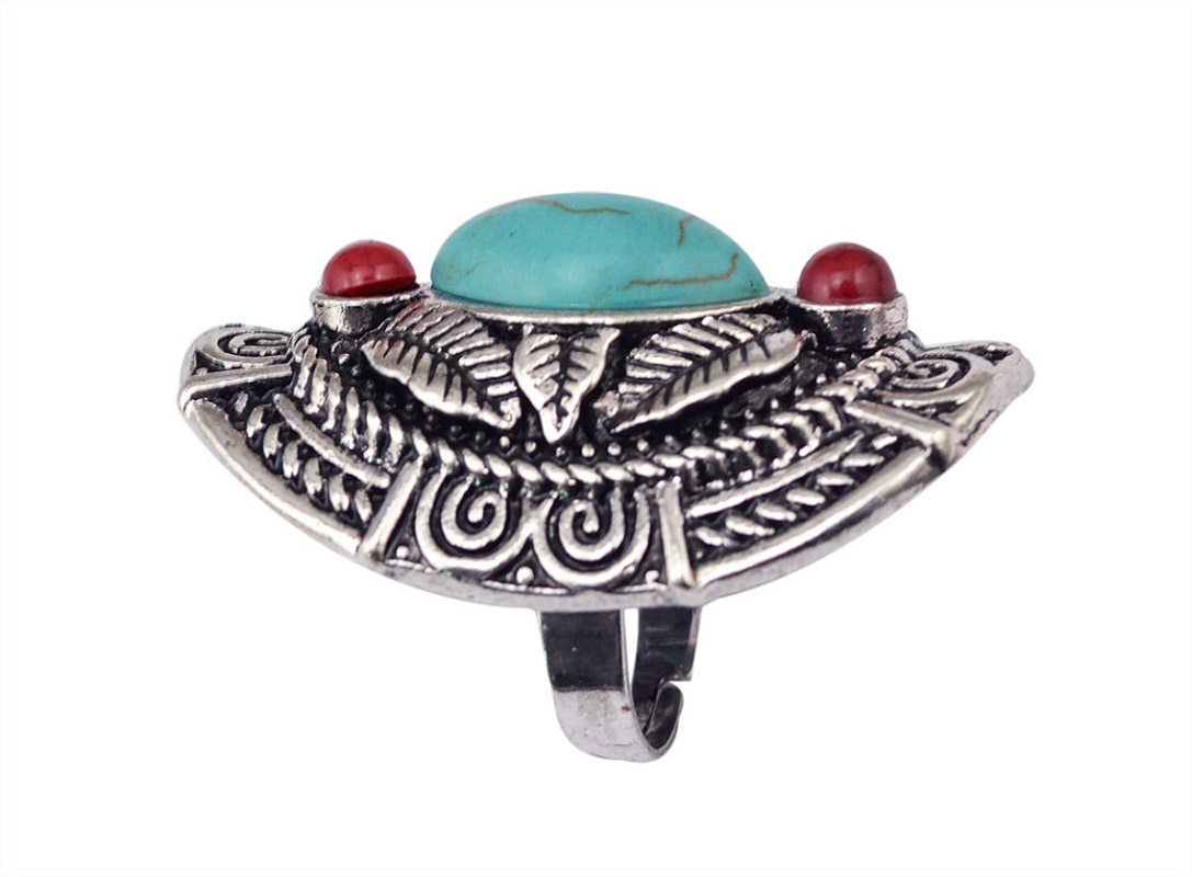 Boho Ethnic Tibet Turquoise Ri - Ethnic Fashion Pakistan 评论和价格