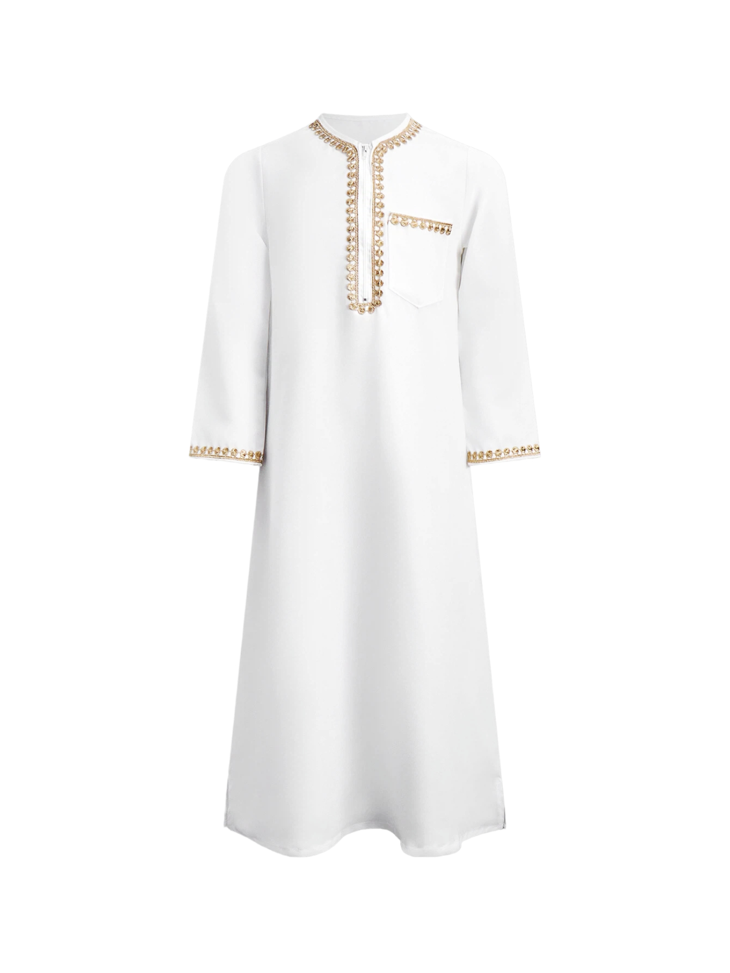 Boys Arabic Thobe White Gold E - Ethnic Gown 评论和价格