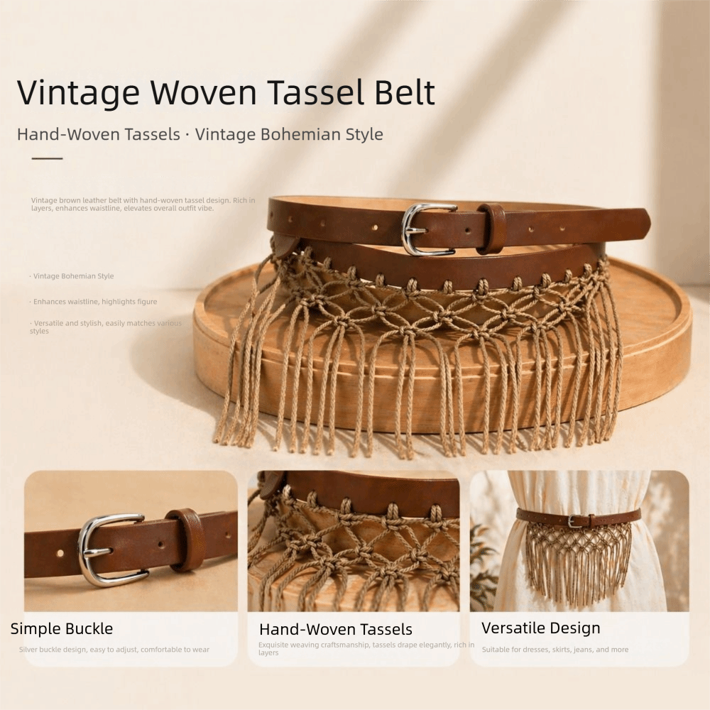 Casual Y2K Tassel Weave Waist  - Y2K Ethnic Fashion 评论和价格
