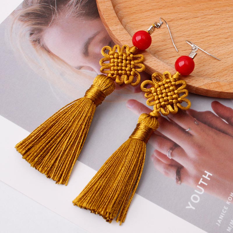 Colorful Thread Braided Chines - Y2K Ethnic Fashion 评论和价格