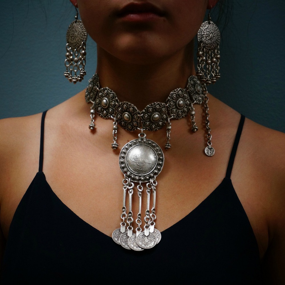 Ethnic Gypsy Vintage Metal Coi - Ethnic Fashion Co In 评论和价格