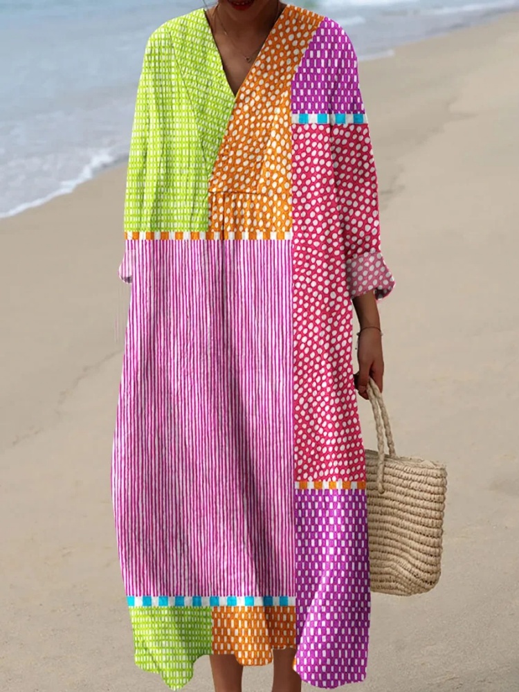 Women's Abstract Polka Dot Str - Ethnic Gown 评论和价格