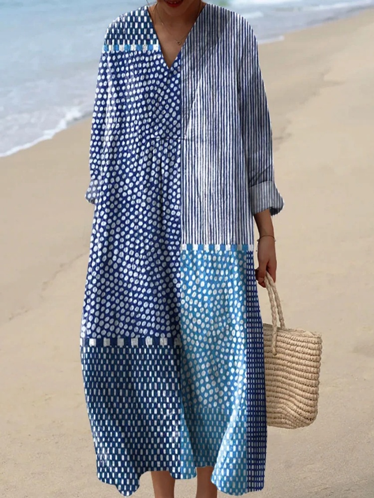 Women's Abstract Polka Dot Str - Ethnic Gown 评论和价格