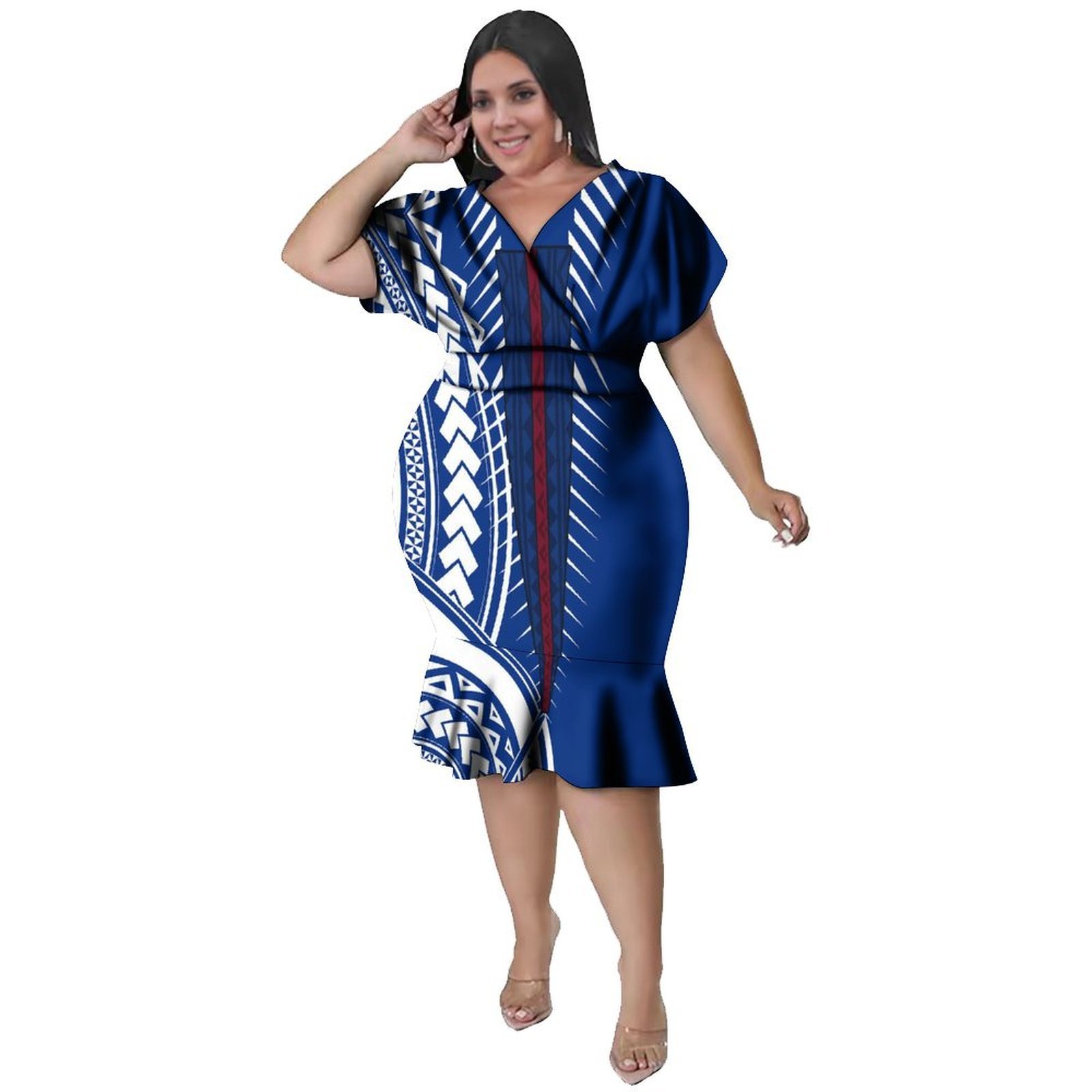 V-Neckline  Women'S Polynesian - Ethnic Fabric 评论和价格