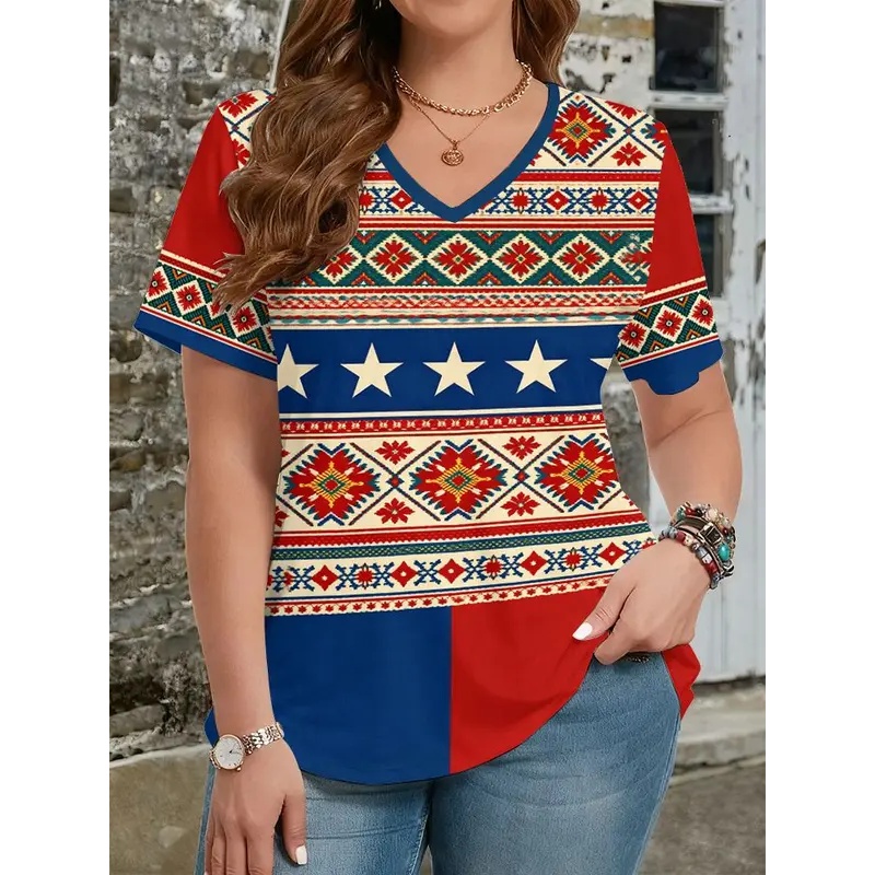 Ethnic style t-shirts with 3D  - Y2K Ethnic Fashion 评论和价格