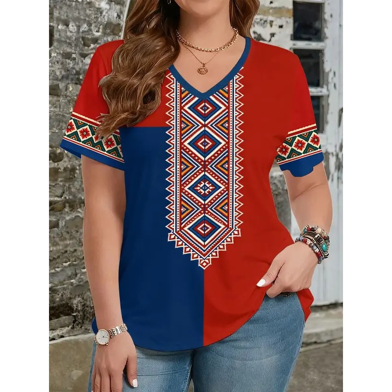 Ethnic style t-shirts with 3D  - Y2K Ethnic Fashion 评论和价格