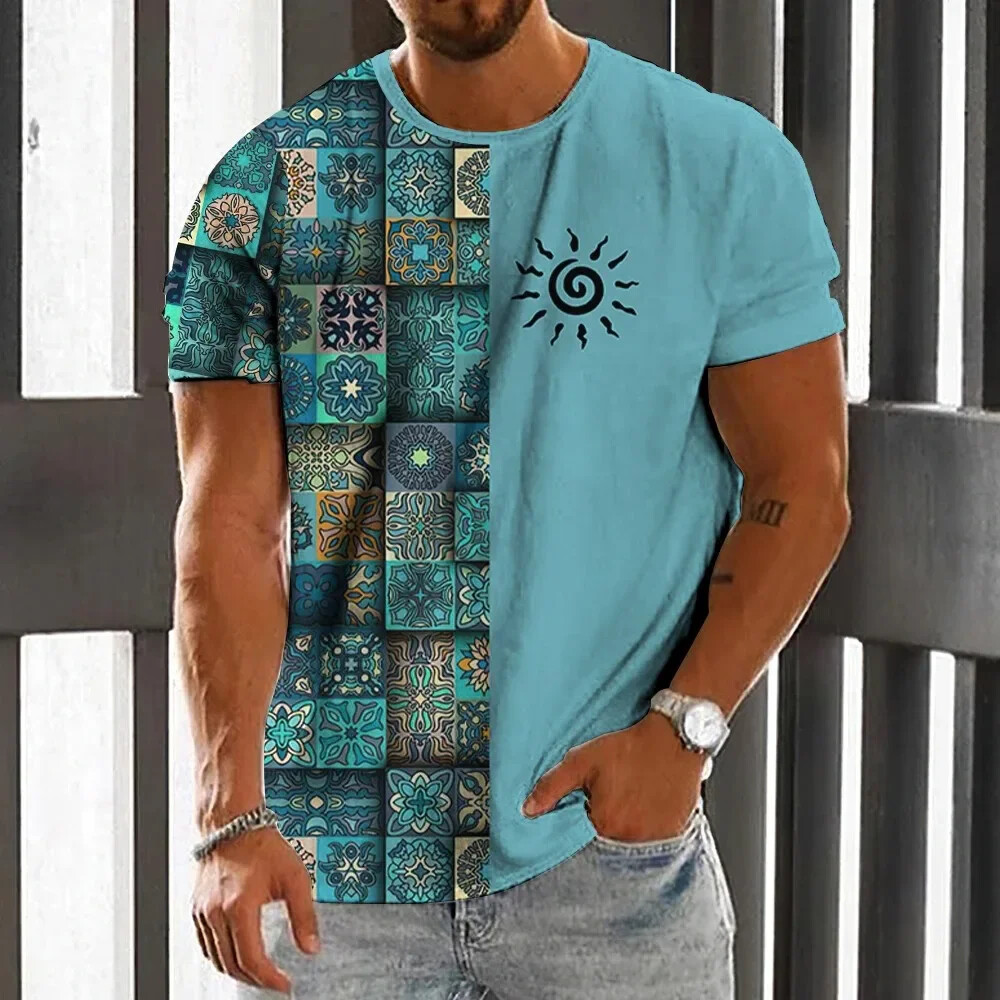 Vintage Ethnic Style Men's T-S - Men'S Ethnic Fashion Trends 评论和价格
