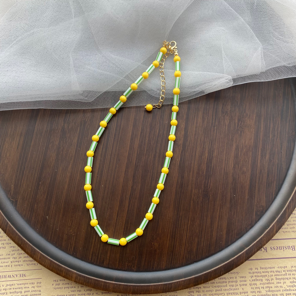 Fashion Colorful Beaded Neckla - Y2K Ethnic Fashion 评论和价格