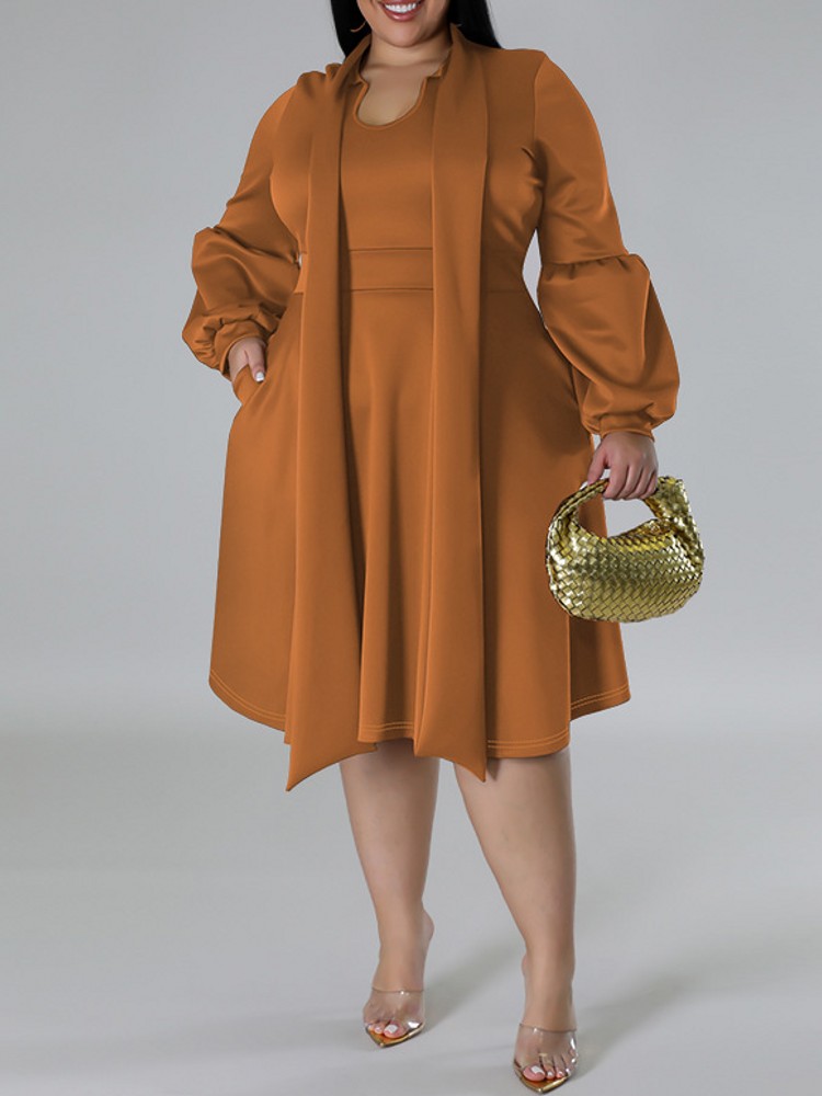 XL-5XL Plus Size Elegant Midi  - Ethnic Gown 评论和价格