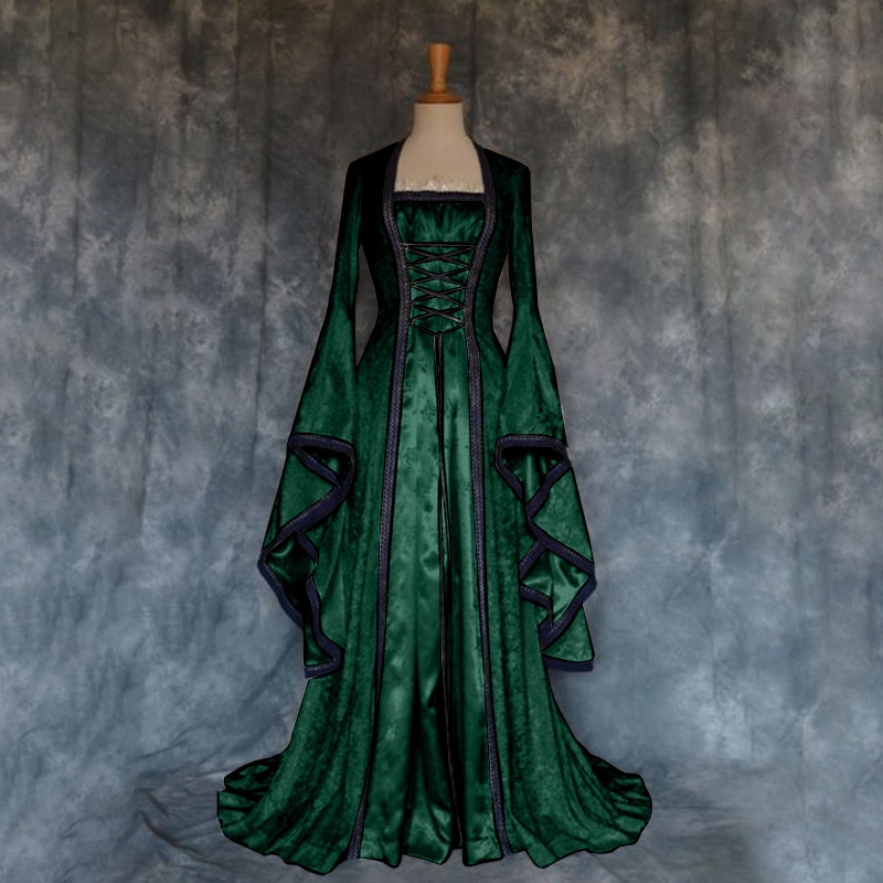 Retro Medieval Court Dress Wom - Ethnic Gown 评论和价格