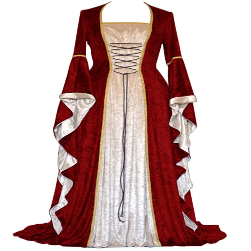 Retro Medieval Court Dress Wom - Ethnic Gown 评论和价格