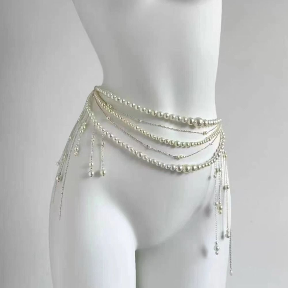 Fashion Elegant Pearl Waist Ch - Ethnic Fashion Accessories 评论和价格