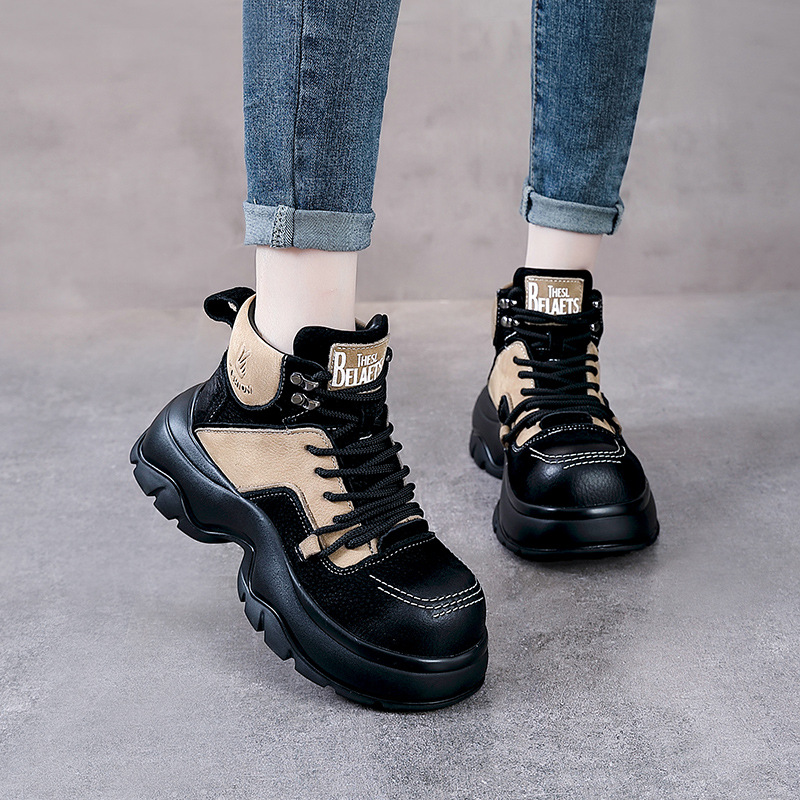6cm Genuine Leather Wedge Fash - Ethnic Fashion Style 评论和价格